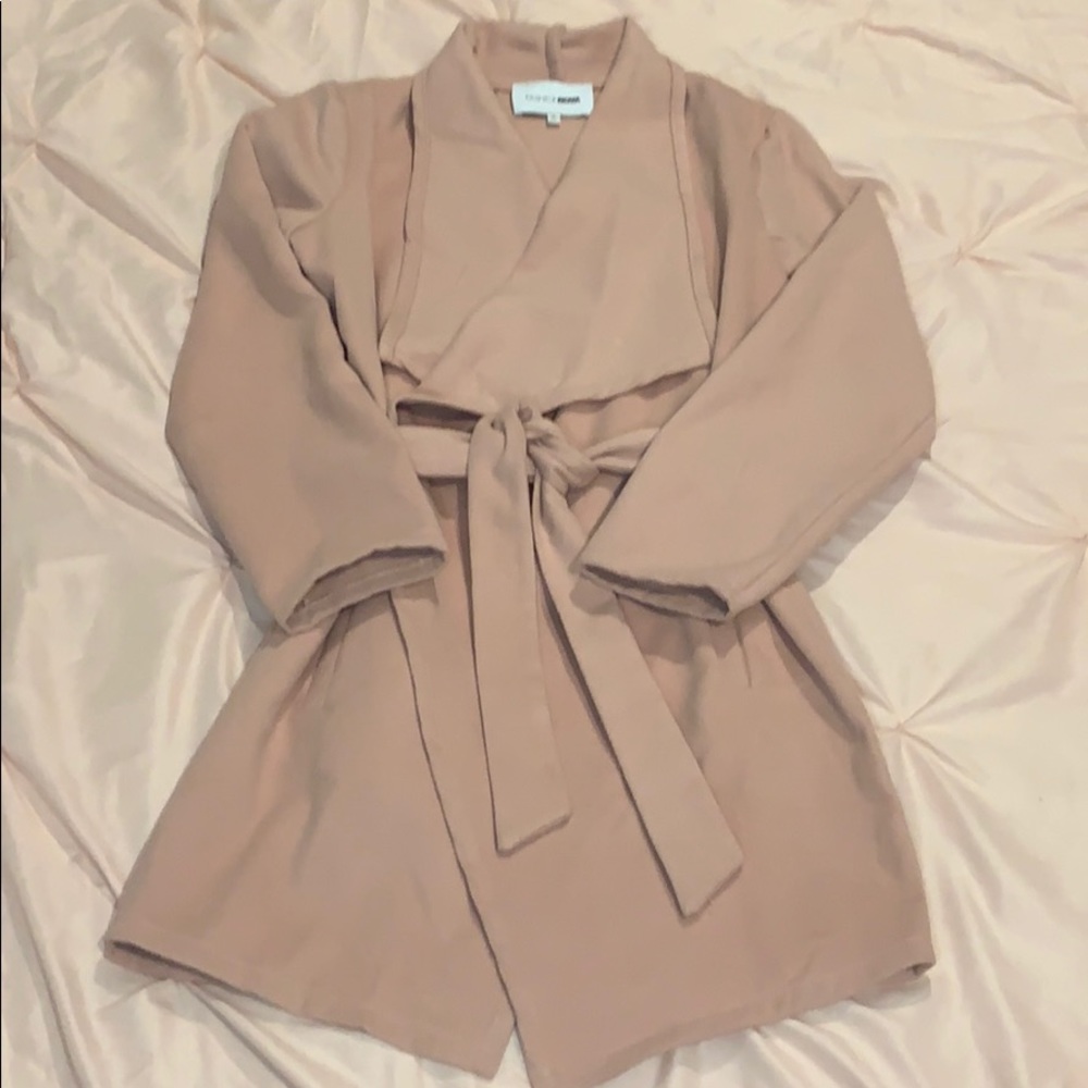 Blush pink wrap coat